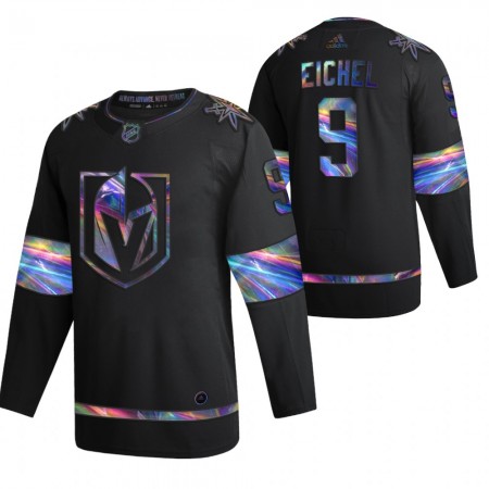 Vegas Golden Knights Trikot Jack Eichel 9 2021-22 Schillerndes holografisches Schwarz Authentic - Herren